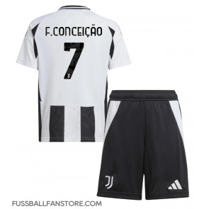 Juventus Francisco Conceicao #7 Replik Heimtrikot Kinder 2024-25 Kurzarm (+ Kurze Hosen)